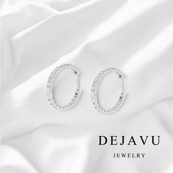 Diamond Round Earrings - Picture 1 of 7